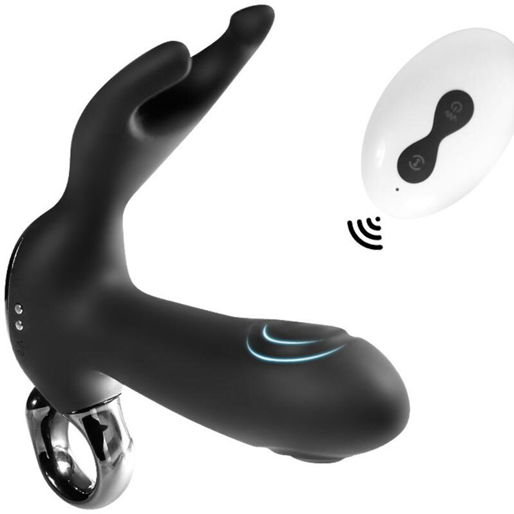 Массажер простаты с вибрацией и эффектом маятника с пультом ДУ и стимуляцией пениса SW2036