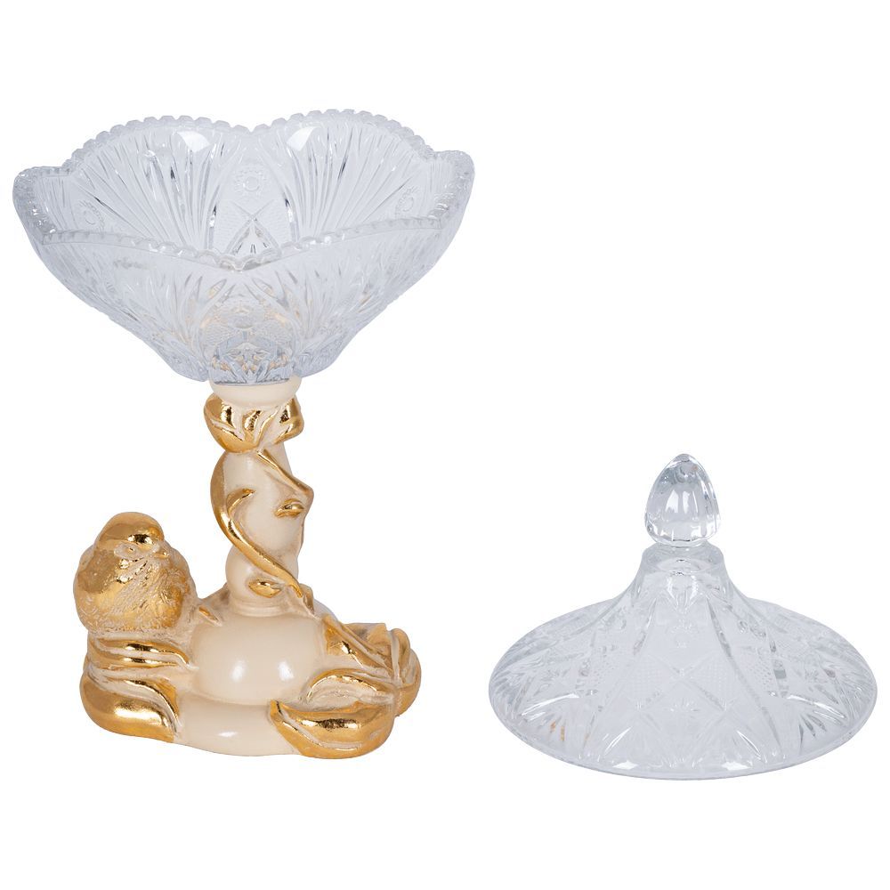 Сахарница стеклянная с крышкой Зарничка Свитти Айвори