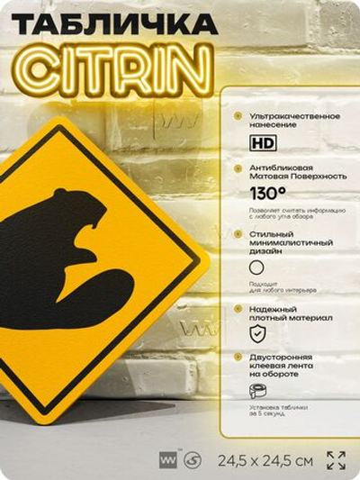 Табличка прикольная "Осторожно, бобры" на дверь и стену, информационная и предупреждающая, декоративный знак, 24,5х24,5 см, пластиковая, Айдентика Технолоджи