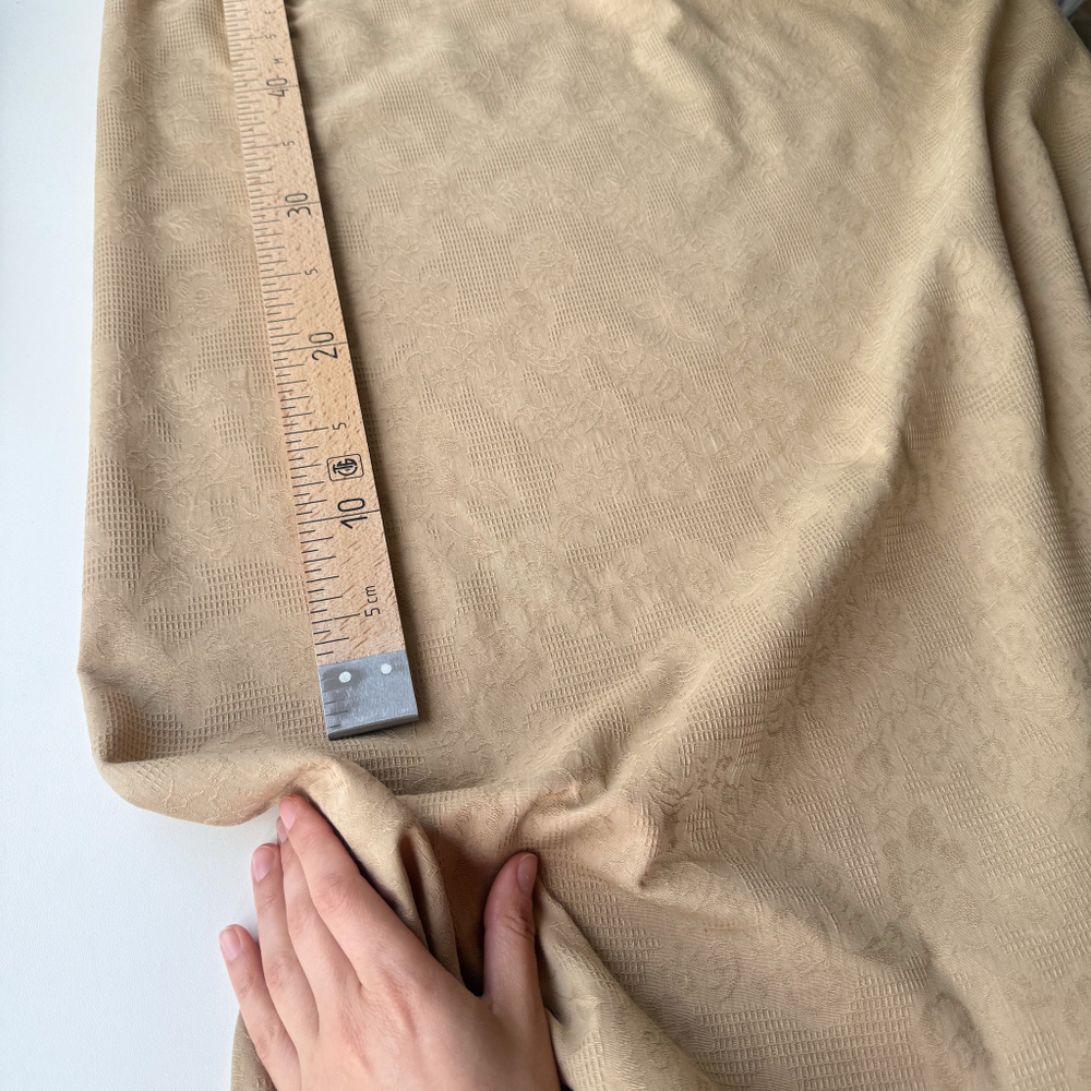 Хлопковый жаккард Бежево-песочный