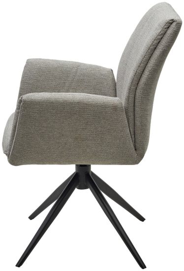 Стул YOZEF 360 град. поворот. KN01-04 Светло-серый, ткань / Черный