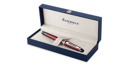 Перьевая ручка Waterman "Expert Dark Red Lacquer CT Black", перо: M, цвет чернил: blue.