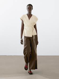 Massimo Dutti Жилет из 100% льна, каменный