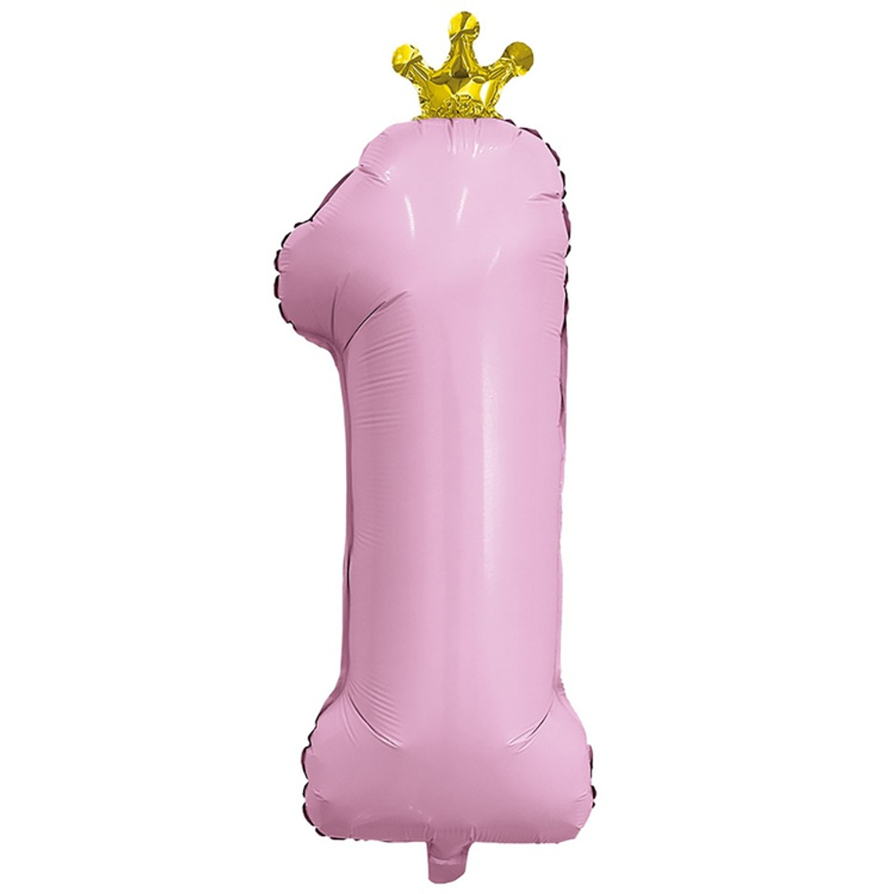 Шар фольгированный Цифра 1 81 см (Розовый)