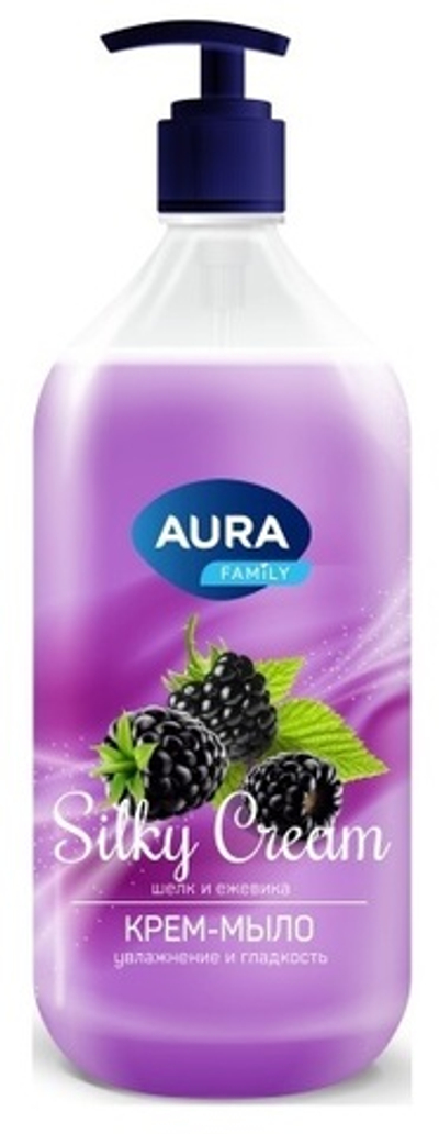 AURA Мыло жид.1000мл Шелк и ежевика флакон с дозат.