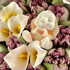 Зефирные цветы каллы «Зайка» / 21 см