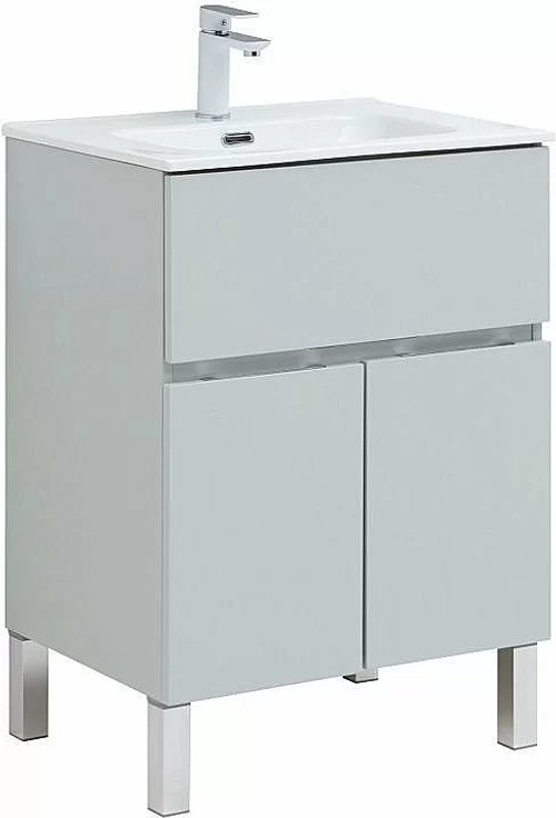 Тумба с раковиной Aquanet Алвита New 277548 60 серый