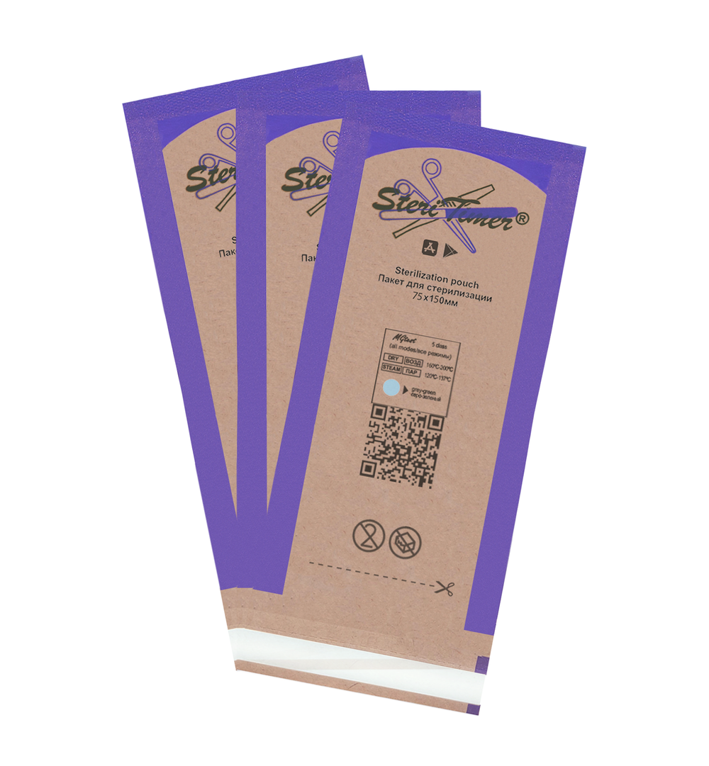 Пакет комбинированный плоский SteriTimer 75х150мм (100шт)