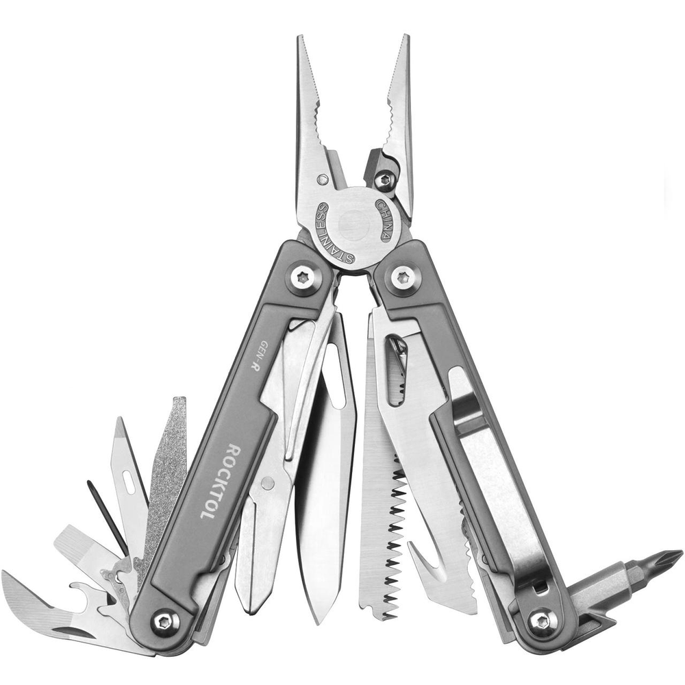 Мультитул Rocktol 27 в 1 со сменными битами, нержавеющая сталь, нейлоновый чехол