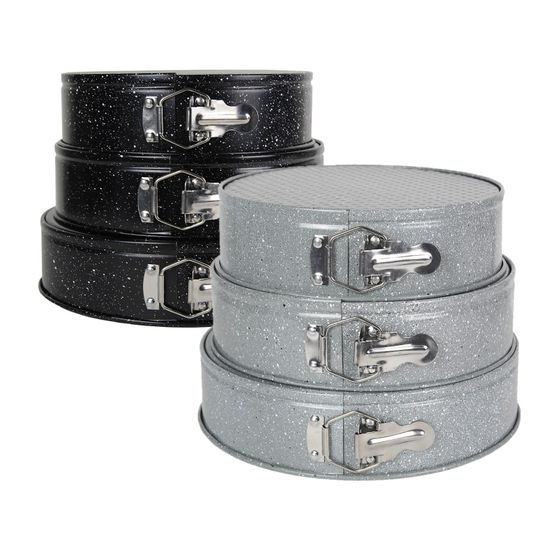 Набор разъемных форм для выпечки 3 шт. Kamille KM-6031 (d24/26/28х6,5 см) из углеродистой стали