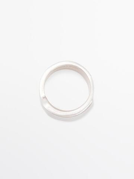 Massimo Dutti Кольцо с деталью миндалевидной формы, серебряный