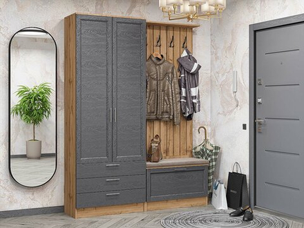 Прихожая Стиль-03 Graphite Softwood Дуб Вотан