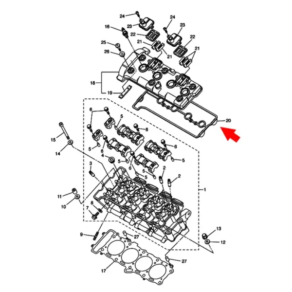 Yamaha 5VY-11193-10-00 Прокладка клапанной крышки