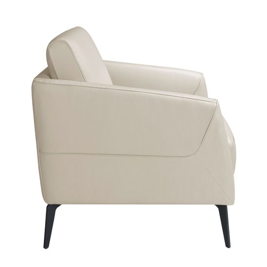 Кресло 5094/KF-A051-M5652 кожаное с черными стальными ножками