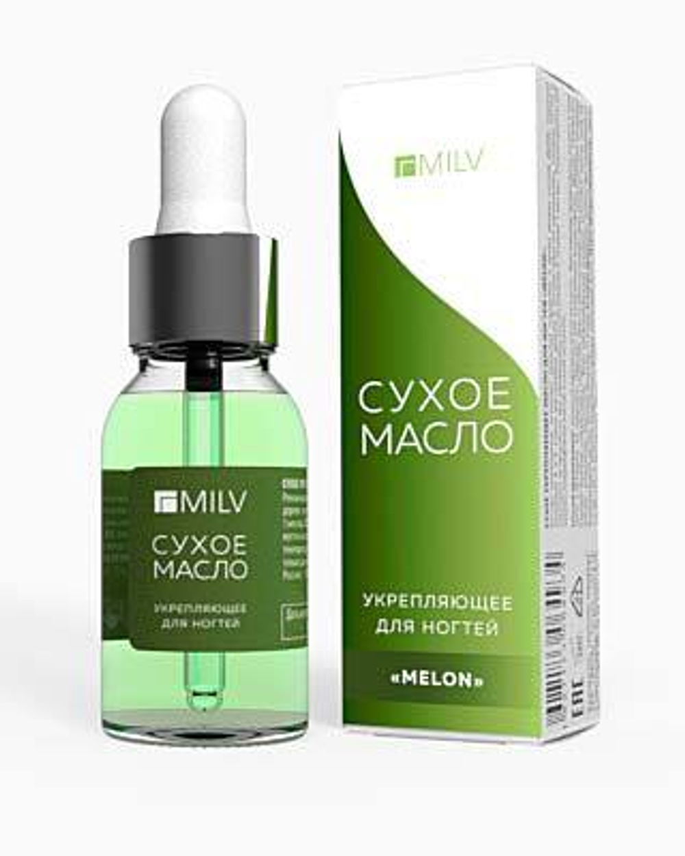 Сухое укрепляющее масло для ногтей MILV «MELON» 15 мл.