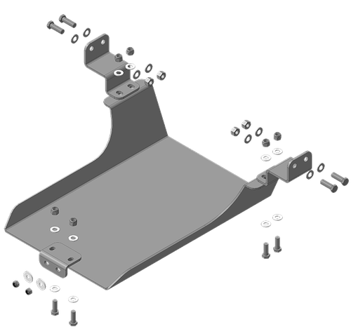 Усиленная защита Motodor картера двигателя (задняя часть) (только для 6х4). 6 мм, сталь. для Mercedes Arocs 2020-н.в. арт.21224