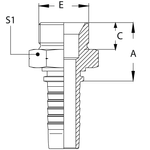 Фитинг DN 12 DK (Ш) 22x1.5 для оплёточных рукавов