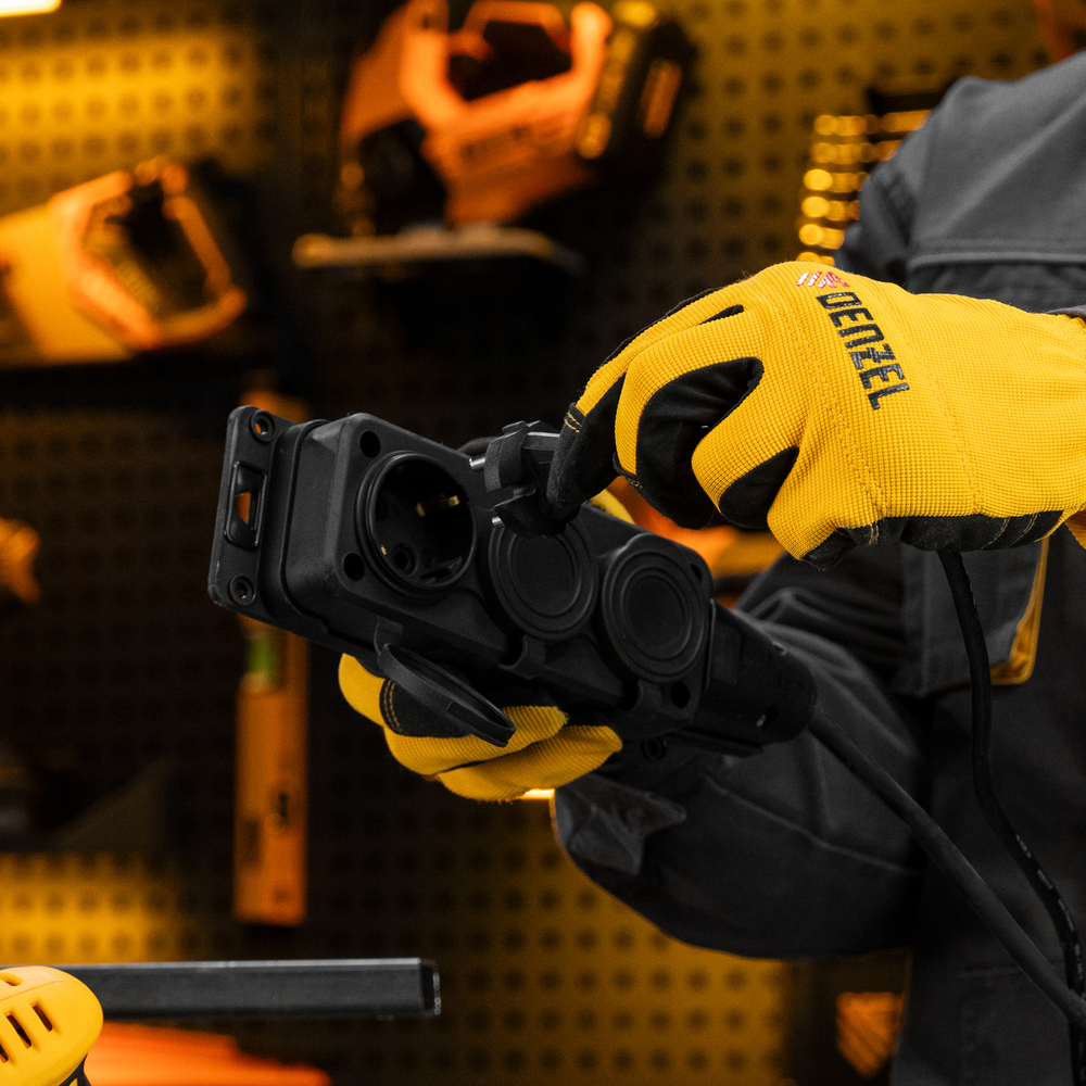 Удлинитель-шнур силовой Top Series, КГТТ, 10 м, 3 розетки, 3 x 1,5 мм Denzel