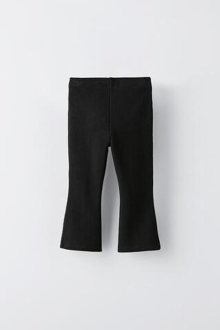 ZARA ЛЕГИНСЫ FLARE ИЗ ТКАНИ ОТТОМАН, ЧЕРНЫЙ