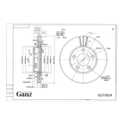 Диск тормозной GANZ передний с покрытием MAZDA 3 1.4 / 1.6L all 03 / MAZDA 5 05 Арт.: GIJ10034