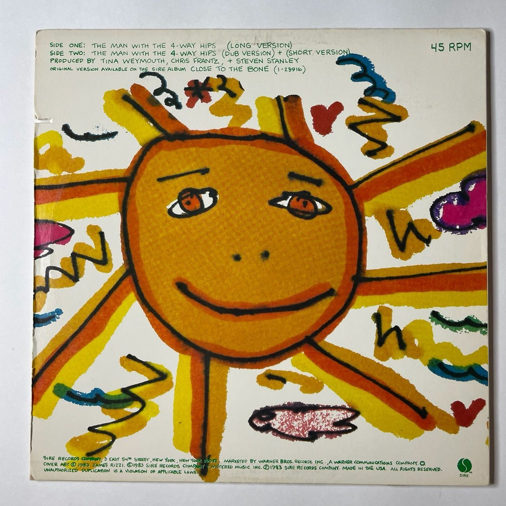 Винтажная виниловая пластинка LP The Tom Tom Club The Man With The 4 Way Hips (USA 1983) Maxi Single 45 RPM