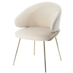 Стул Lime, кремовый микровелюр с золотыми ножками