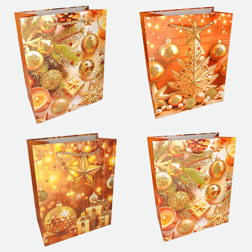 Пакет подар. бум. новогодн. 18*23*10 см 210 гр/м2 "Золотой стиль"