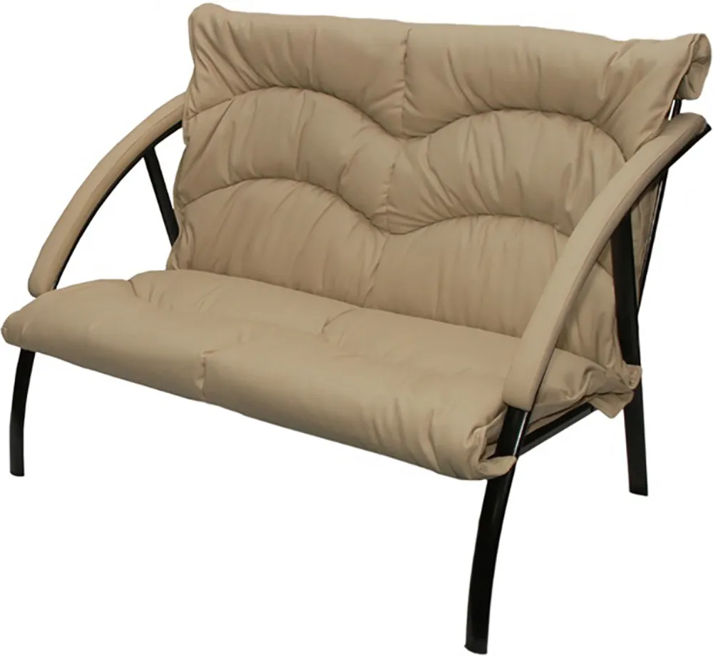 Диван Фортуна-5 (18) 2-х мест разборный перф беж к/з беж каркас черный