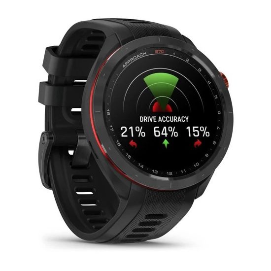 Умные часы Garmin Approach S70 (47 мм) Черный керамический безель с черным силиконовым ремешком
