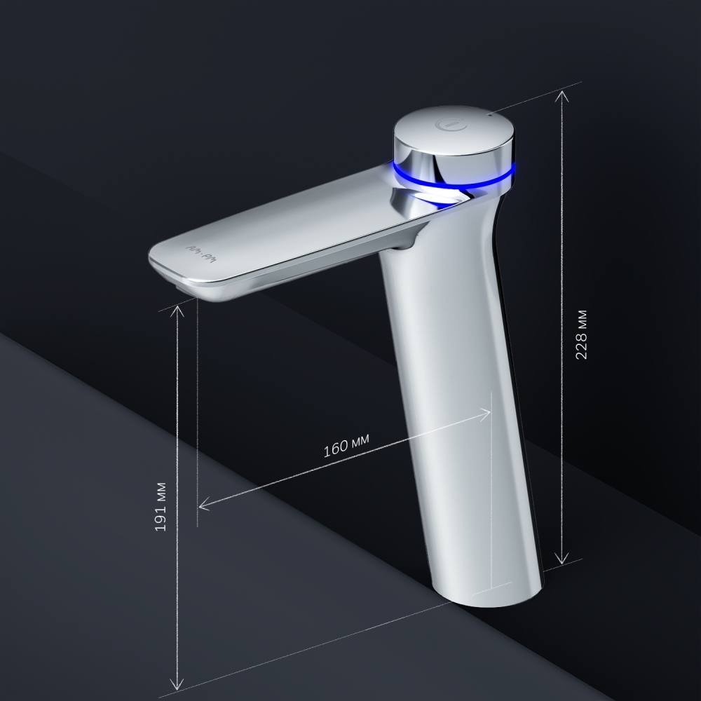 Смеситель для раковины электронный TouchReel, высокий AM.PM Inspire V2.0 F50A92400