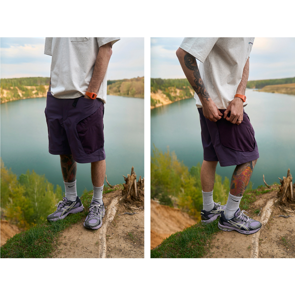 Шорты Nothomme Blue Shorts Workwear Outdoor "Purple Gray"