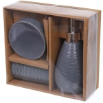 Набор для ванной из 3-х предметов керамический «Сантана» серый