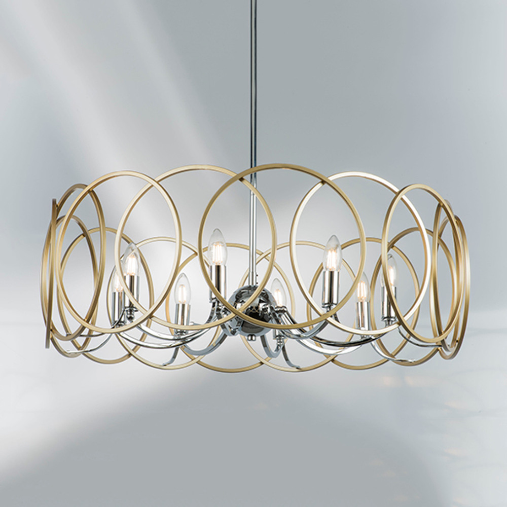 713083 Люстра REGOLO 8х40W E14 ХРОМ/ЗОЛОТО