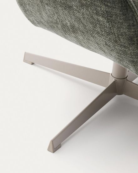 Teryl Кресло из шенилла зеленого цвета с серым металлом Испания 