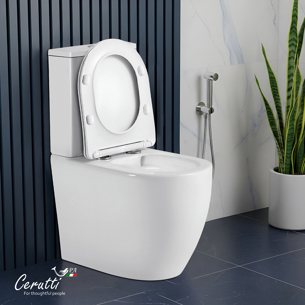 Унитаз напольный Ceruttispa ВИНС (VINCE) Tornado CT10373 безободковый (630х350х795)