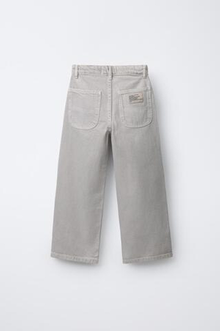 ZARA ДЖИНСЫ STRAIGHT, ЖЕМЧУЖНО-СЕРЫЙ