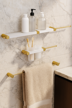 Набор STWORKI Стокгольм S36388GMW трансформер, матовое золото, полки белые