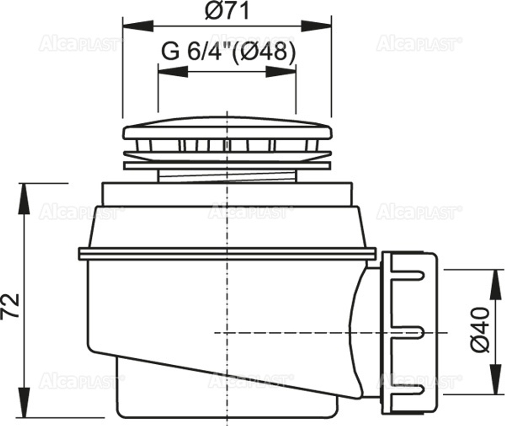 Сифон для душевого поддонa Alcaplast A47CR-50