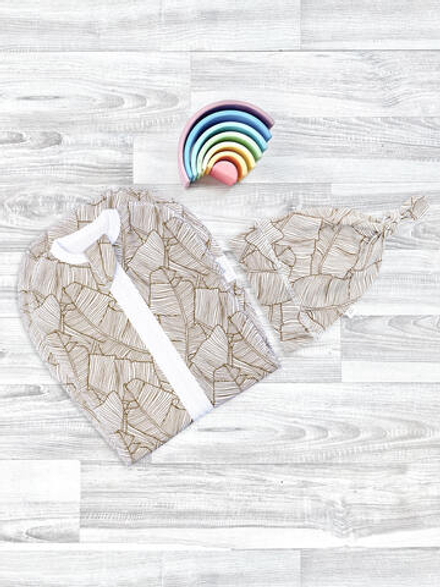 Пеленальный кокон и шапочка Mjölk Пальмы