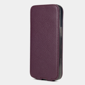 Чехол для iPhone 15 Pro из кожи козы, фиолетового цвета