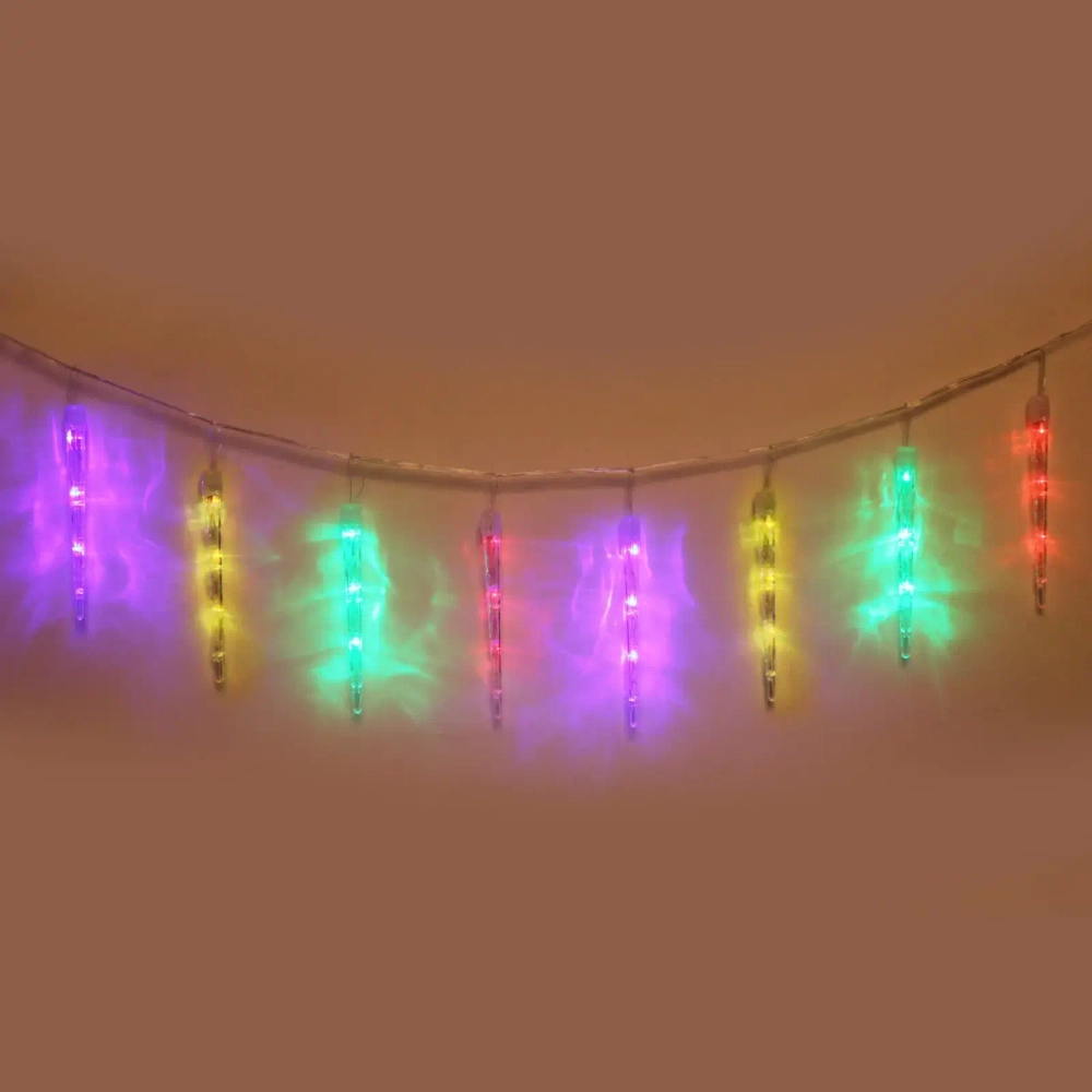 Гирлянда для дома 2,5 м*20 см 24 лампы LED «Сосулька», Мультицвет (8 шт), 8 режимов