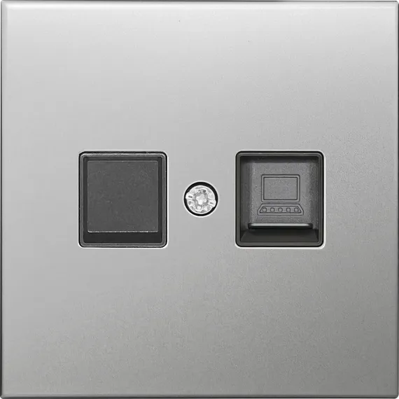Donel R98 METAL благородная сталь Накладка для розетки RJ45/RJ11, одиночная, серия DA