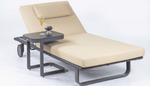 Шезлонг Ideal Patio КОСТА С на колесах, каркас карбон, матрас бежевый (с подушкой)