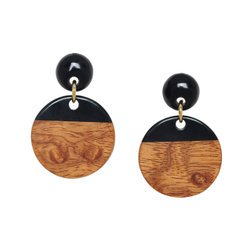 Серьги Nature Bijoux, Cannelle, с рогом и деревом байонг, NB26.1-12-90611 (коричневый)