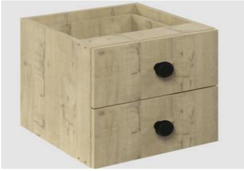 ЛОФТ-15 Вставка для стеллажа с двумя ящиками 378х392х378