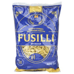 Макароны BRAVOS FUSILLI спираль 400 гр/пач