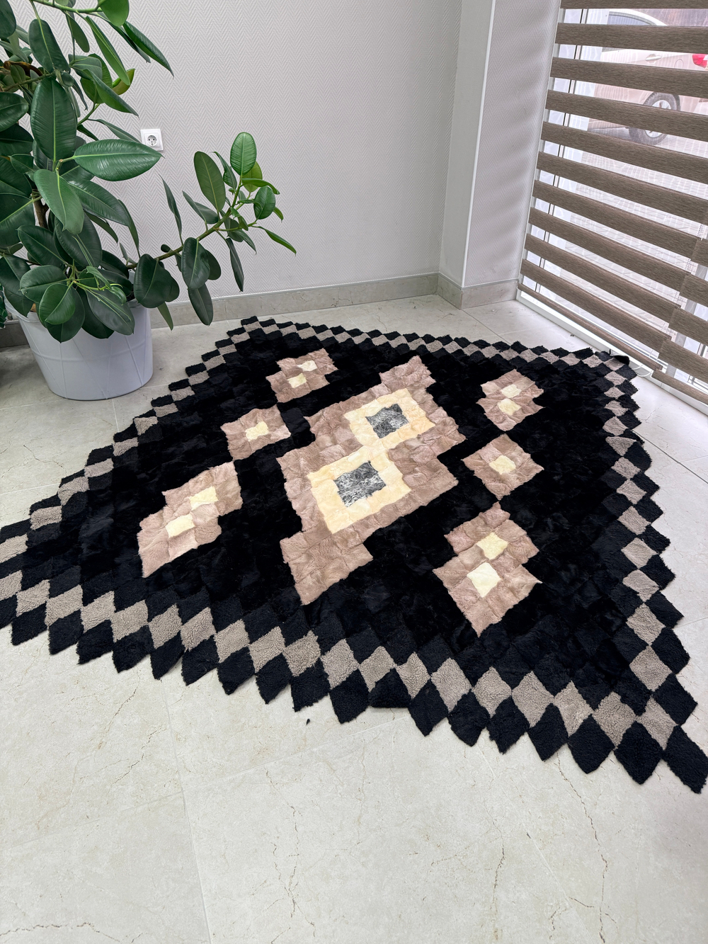 Покрывало меховое ковер из шкуры овчины