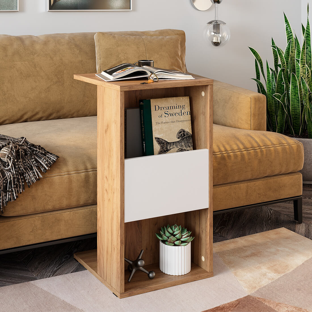 Напольная полка Ион-1 крафт/белый