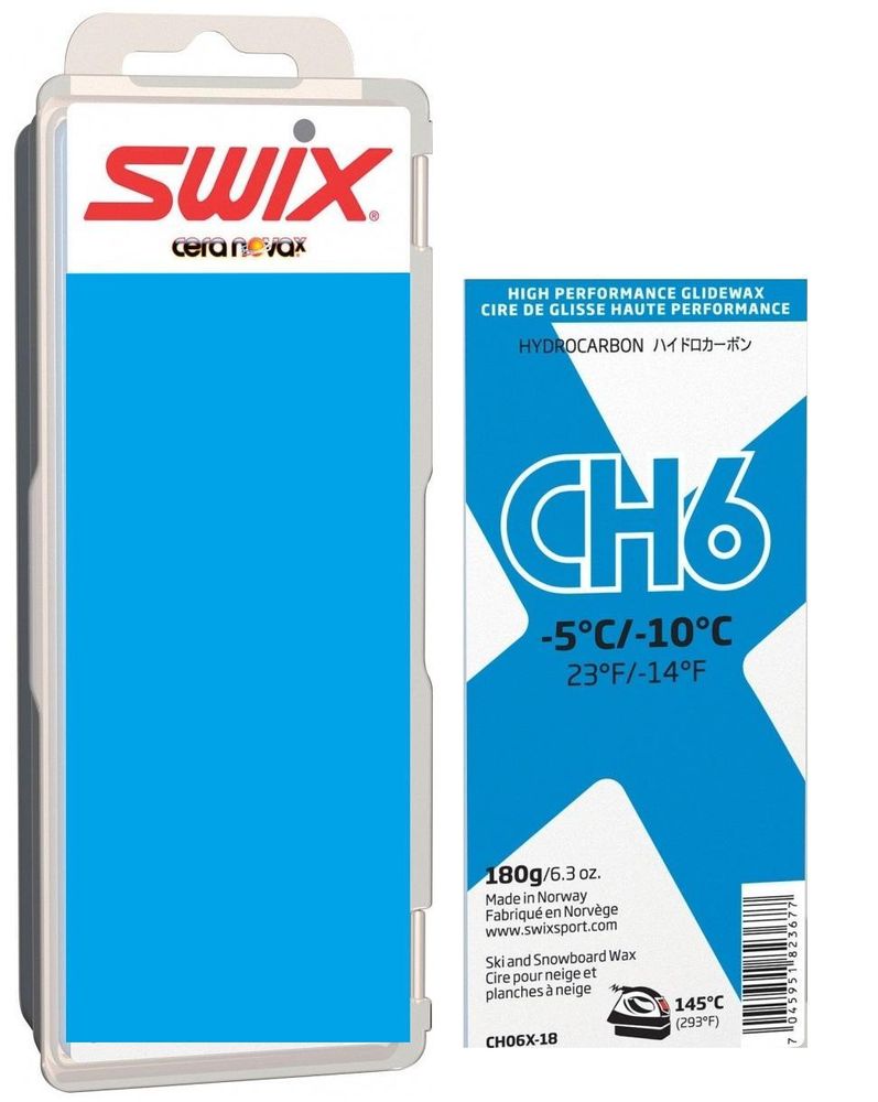 Парафин SWIX CH6X, (-5-10 C), Blue,  180 g