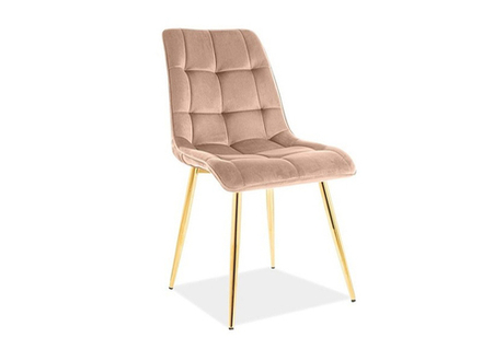 Стул SIGNAL CHIC Velvet Bluvel 28 бежевый/золотой